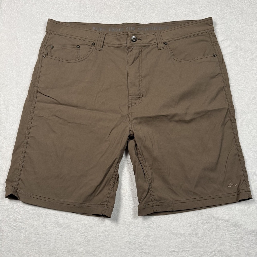 Prana Brion Shorts Mens 40x9 Brown Stretch Chino‎ 5 Pocket Casual M3BRIO113